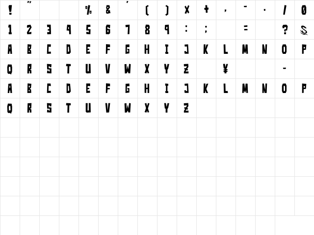 Simple Slum__G Regular  glyph index