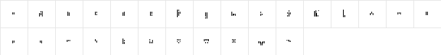 00ne Exagg Stencil Regular  glyph index