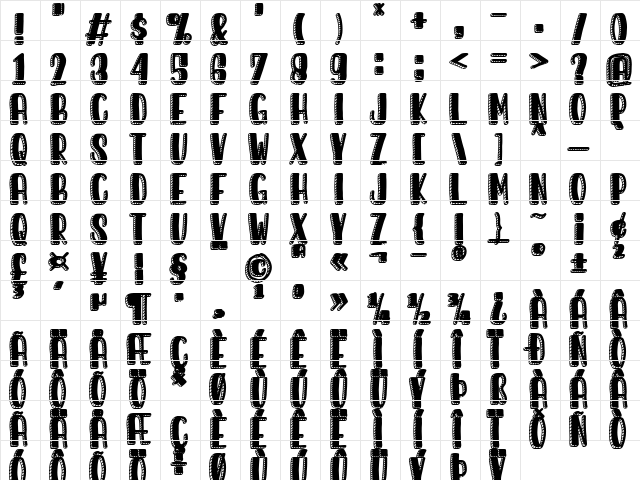 Sunday Morning Regular  glyph index