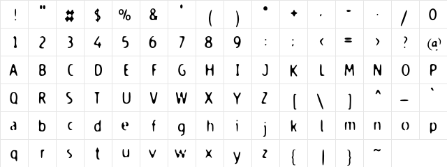 BureaucracyMunicipal Regular  glyph index
