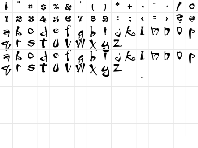 Peabody Regular  glyph index