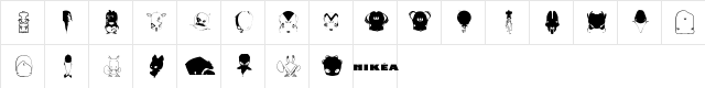 Pictoserie 1 Regular  glyph index