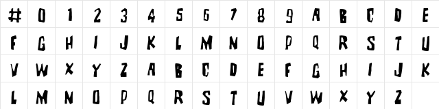 BrutalityExtra Regular  glyph index