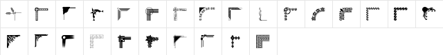 DesignerCorners Regular  glyph index