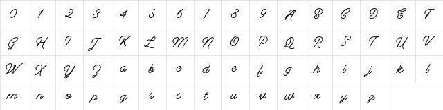 Berliana Monoline Free Regular  glyph index