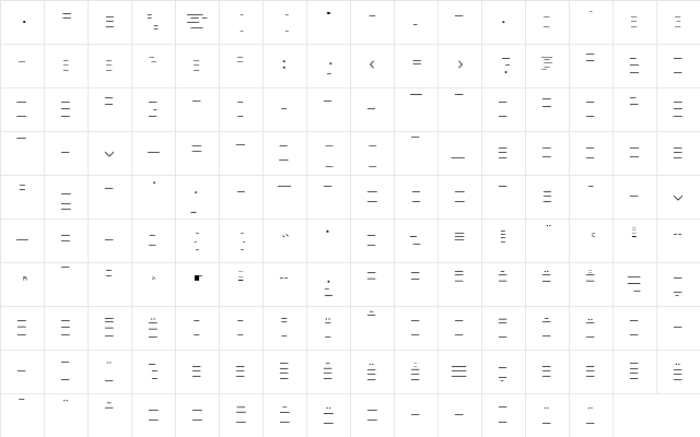 Minimum BichroClairHorizontal  glyph index