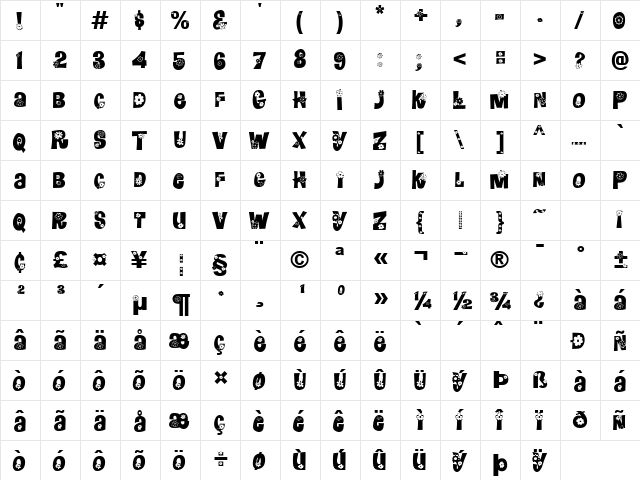 FlowerPowerExtended Normal  glyph index