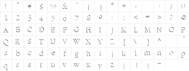 Suppliers Regular  glyph index