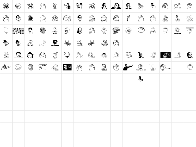 THEmemefont Regular  glyph index