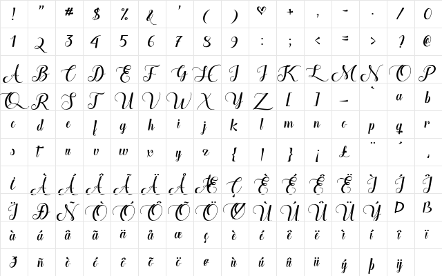The Heart of Everything Demo Regular  glyph index
