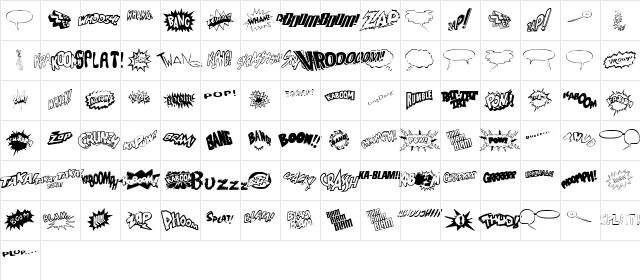 Sound FX Regular  glyph index