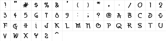 Motive Regular  glyph index