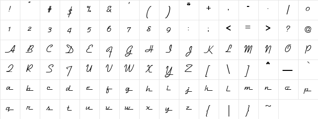 Book Leader Regular  glyph index