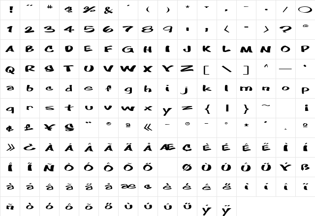 High Regular  glyph index