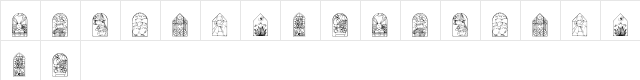 KR Easter Windows Regular  glyph index