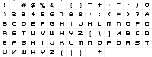 SteelWolf Medium  glyph index