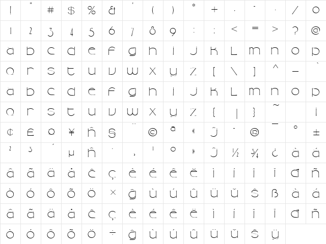 CamelliaD Eo Regular  glyph index