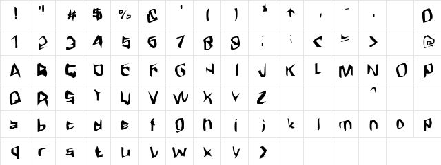 Tweler Regular  glyph index