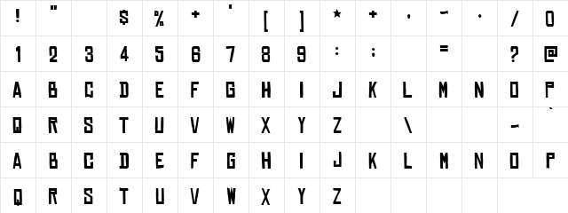 Sayrek Kidds Regular  glyph index