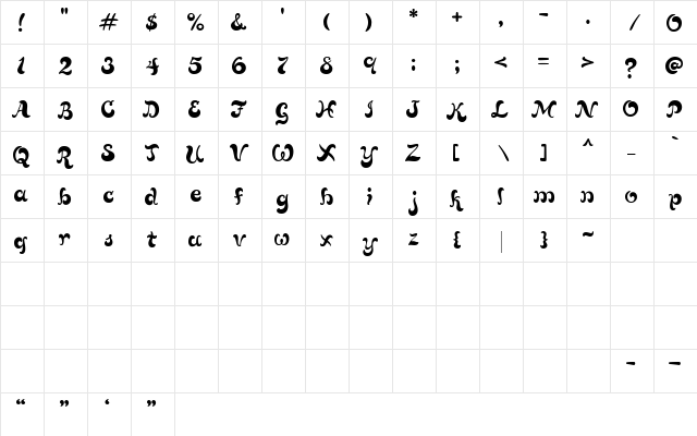 CK Far Out Regular  glyph index