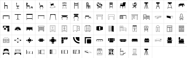 Furniture Regular  glyph index