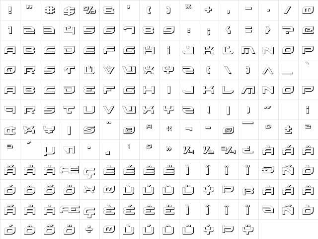 Battlefield Shadow Shadow  glyph index