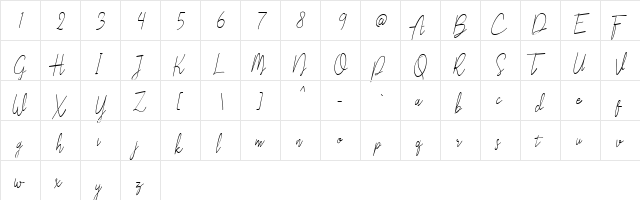 Liberika Oblique Regular  glyph index