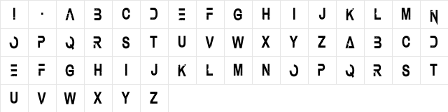 Under Authority Regular  glyph index