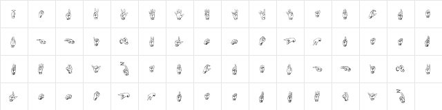 Gallaudet Regular  glyph index