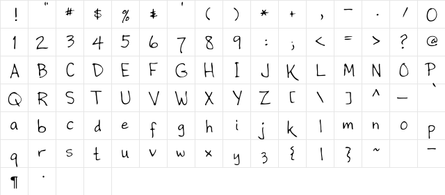 Bowfin Regular  glyph index