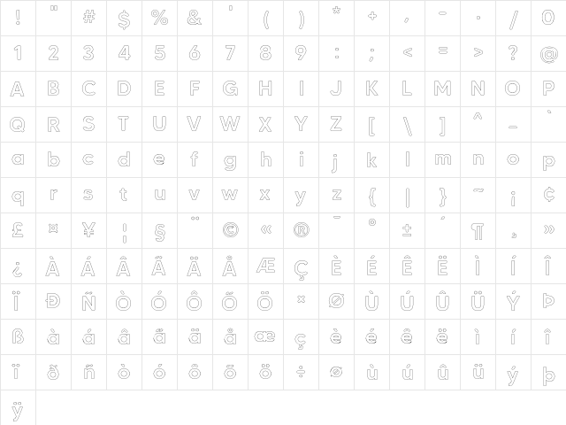 MADE Tommy Soft Outline Medium  glyph index