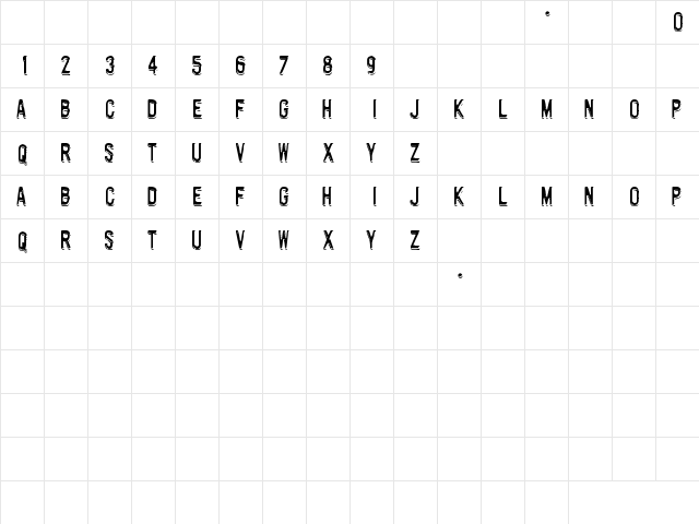 Motorway Regular  glyph index