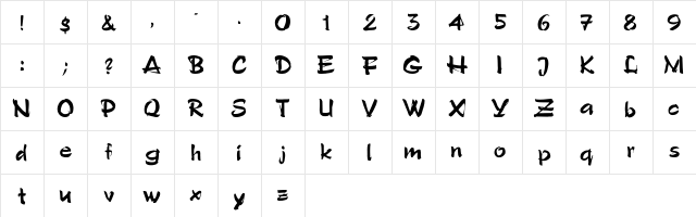 Fred-Semiscript Regular  glyph index