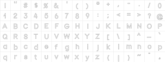 Nordica Plus NordicaClassicLtOl  glyph index