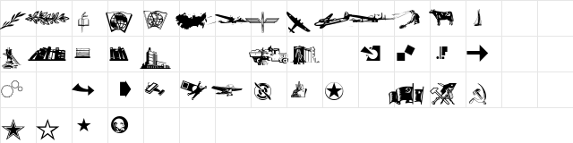 P22 Constructivist Extras  glyph index