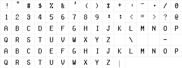 FakeReceipt Regular  glyph index