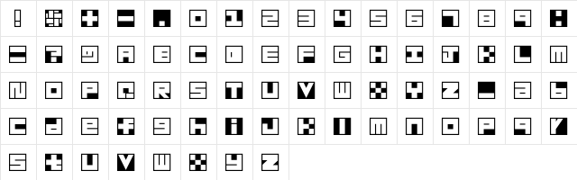 Habesha_Blocks Regular  glyph index