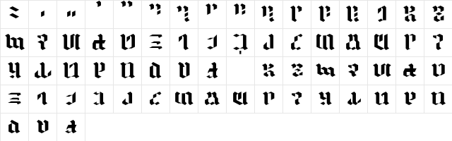 Maulobesh Regular  glyph index