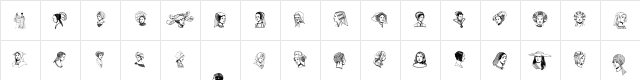 RenaissanceCoiffure Regular  glyph index