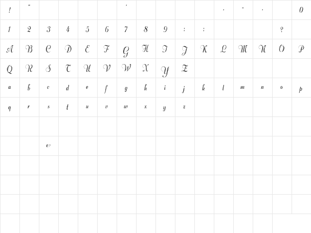 Rechtman Cn Plain  glyph index