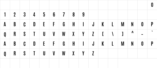 Ioannina Regular  glyph index
