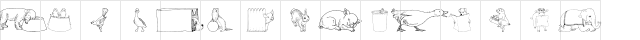 GE Whimsical Animals IV Regular  glyph index