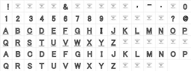 Tha Cool Kidz Black Regular  glyph index