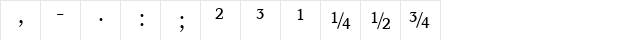 Concorde BE Regular  glyph index