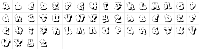 THE JACATRA Regular  glyph index