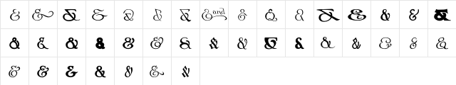 Ampersands Regular  glyph index