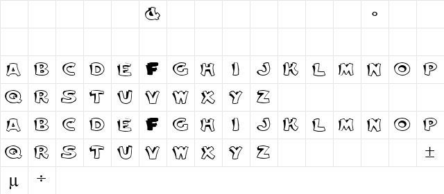 Stewart1 Bold Regular  glyph index