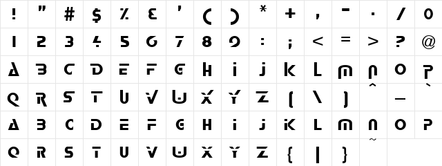 Memphis Regular  glyph index