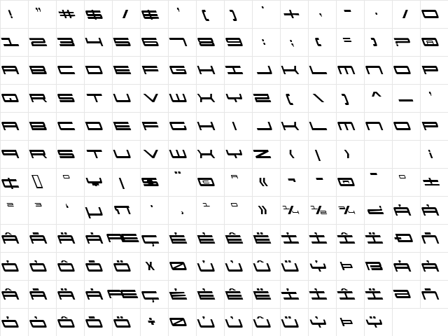 911 Porscha Leftalic Leftalic  glyph index