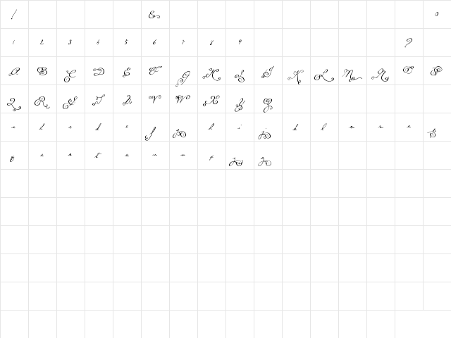 MTF Memory Regular  glyph index